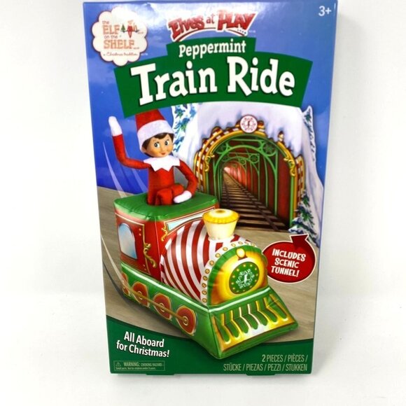 Elf On The Shelf Scout Elves at Play Peppermint Train Ride Inflatable Train - Picture 1 of 5